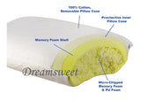 FIRM Youth/ Travel Size Memory Foam Classic Shape Cervical Neck Bed Pillow - A8F