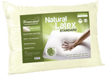 Premium Brazilian Natural Latex Classic Shape Cervical Pillow with 100% Percale Cotton Cover - FIRM