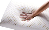 Premium Brazilian Natural Latex Classic Shape Cervical Pillow with 100% Percale Cotton Cover - FIRM